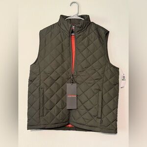 Hawke & Co Quilted Olive Green Vest with Orange Lining